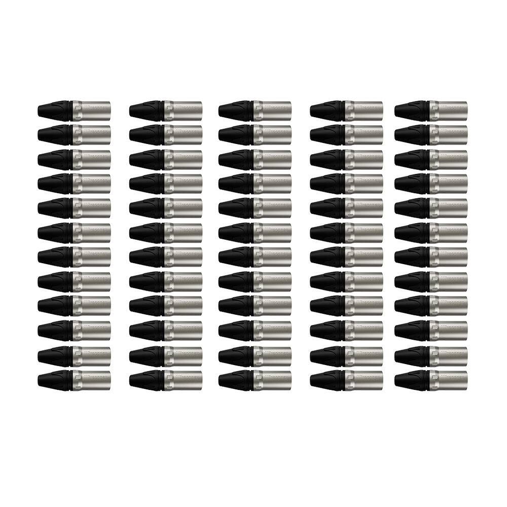 Kit 60 Conectores XLR Canon Macho Linha WC 1013 Wireconex