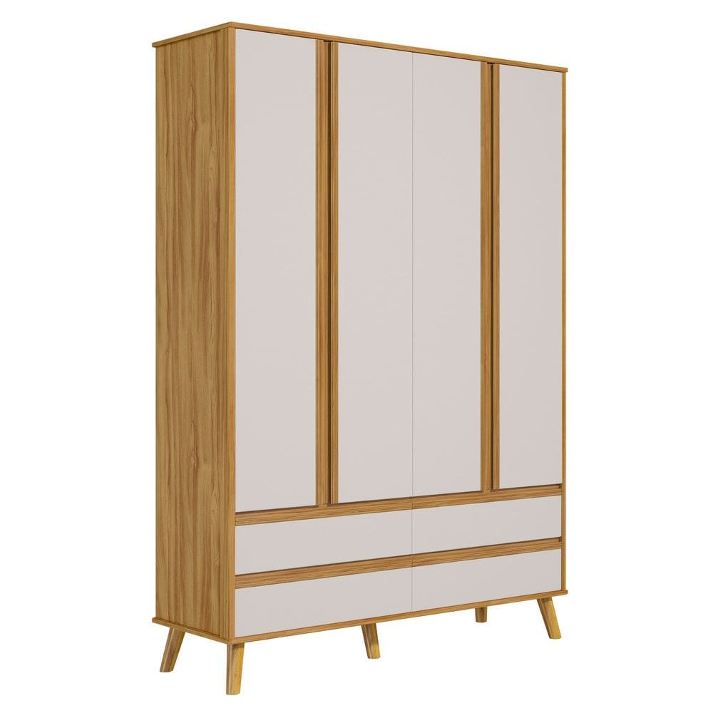 Guarda Roupa Retro Théo 04 portas MDF Moveis Peroba