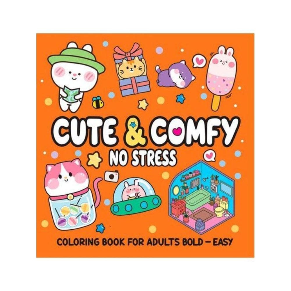 CUTE & COMFY COLORING BOOK FOR ADULT BOLD EASY - NO tensão - LIVRO DE COLORIR ADULTO