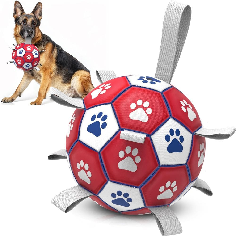Bola de futebol para cães Diman Dog com 9 tiras de nylon para cães