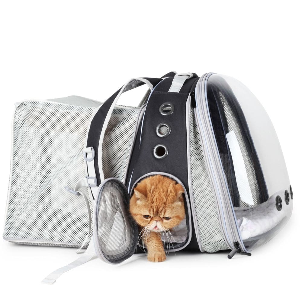 Mochila Cat Carrier LOLLIMEOW Bubble expansível preta