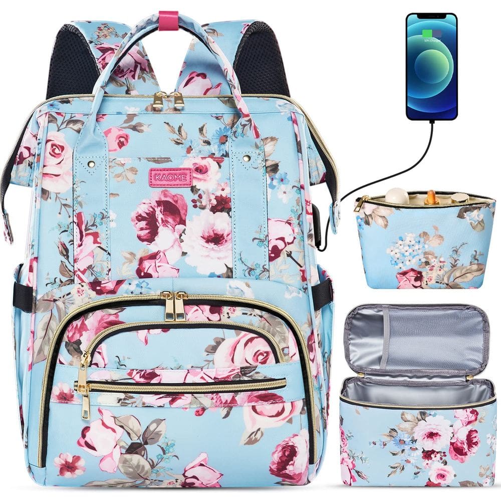 Mochila de almoço Kaome para laptop de 15,6&quot; para mulheres com porta USB
