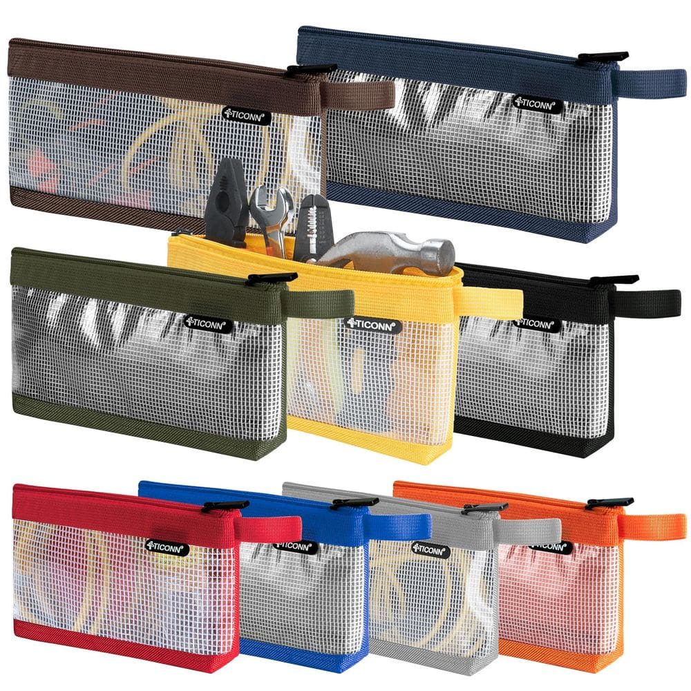 Bolsa de ferramentas TICONN 1680D em tecido Oxford com zíper 9PK Combo