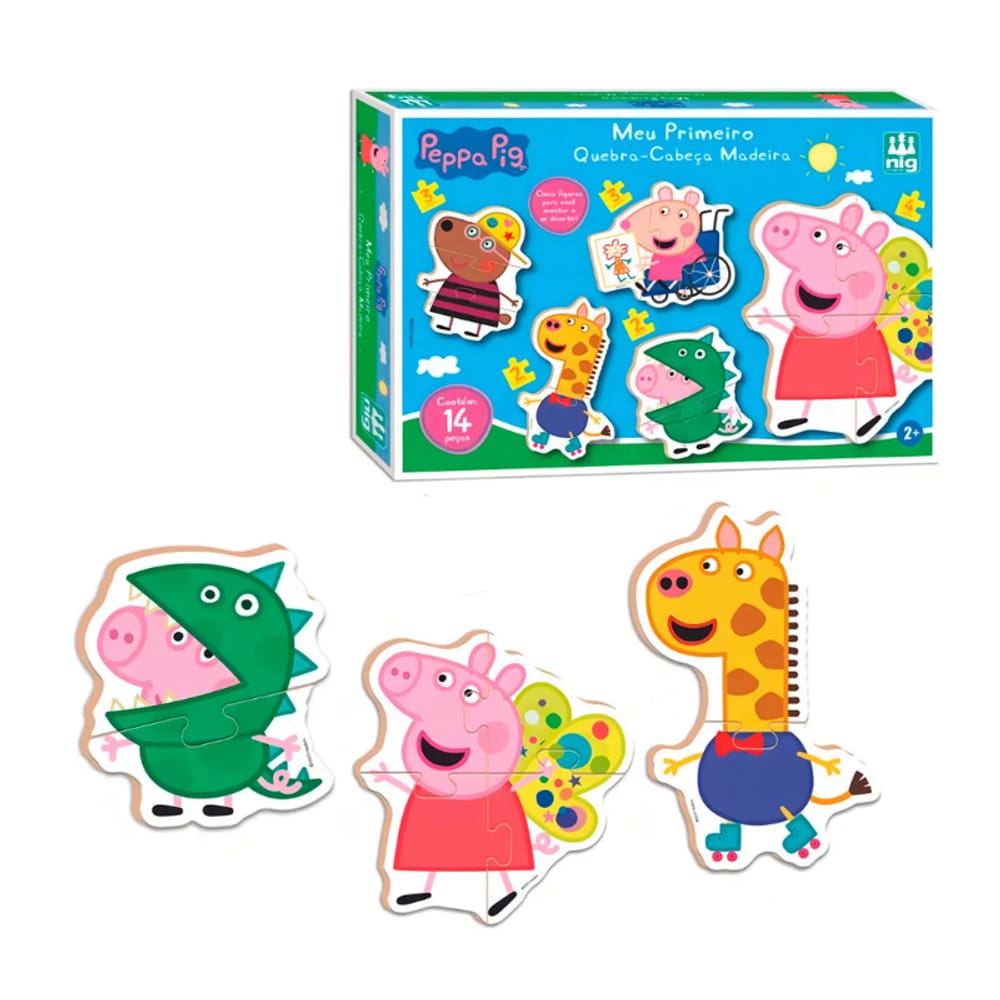 Meu Primeiro Quebra Cabeça em Madeira Peppa Pig - Nig