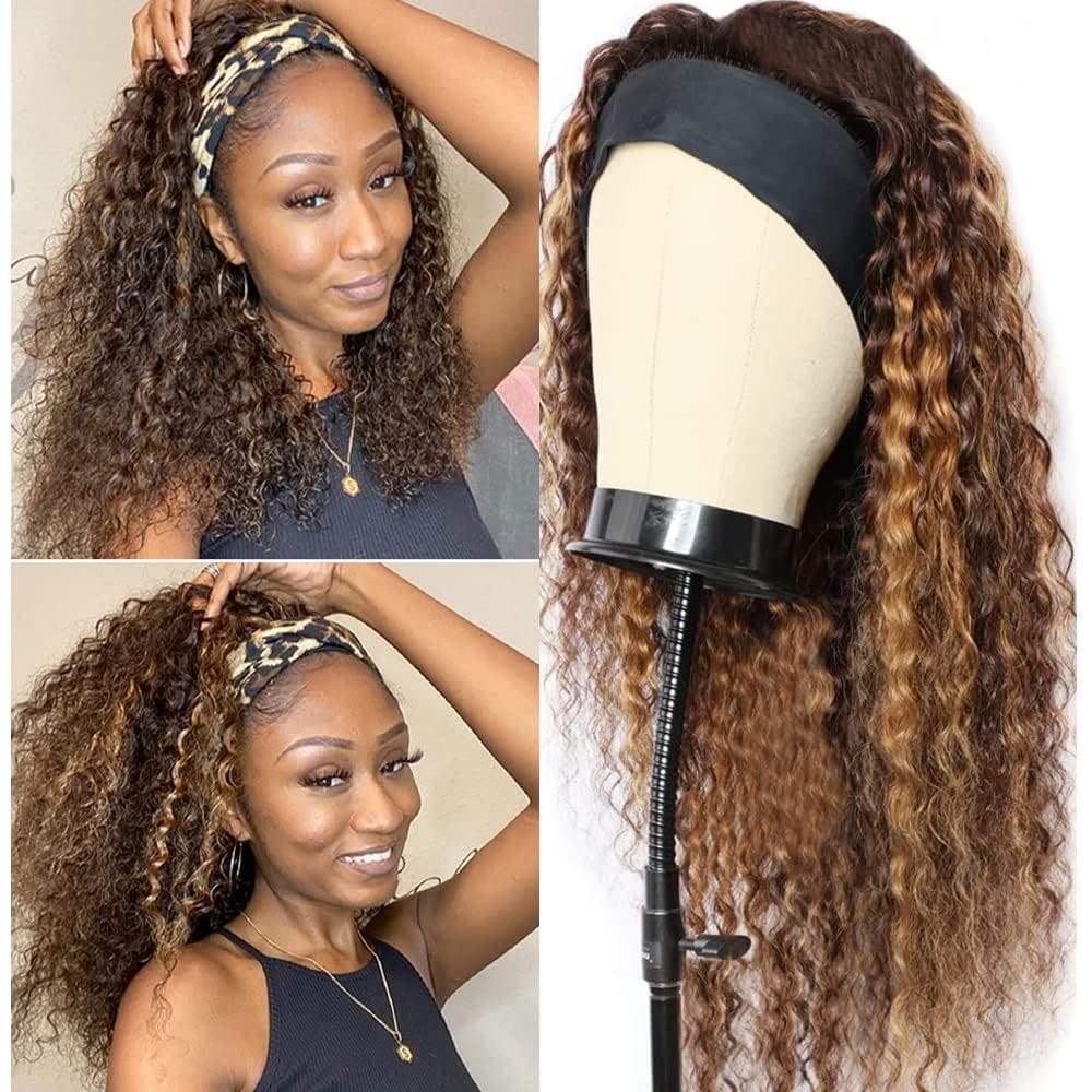 Peruca Rebasar Highlight Deep Wave 50cm Human Hair Ombre 4/27