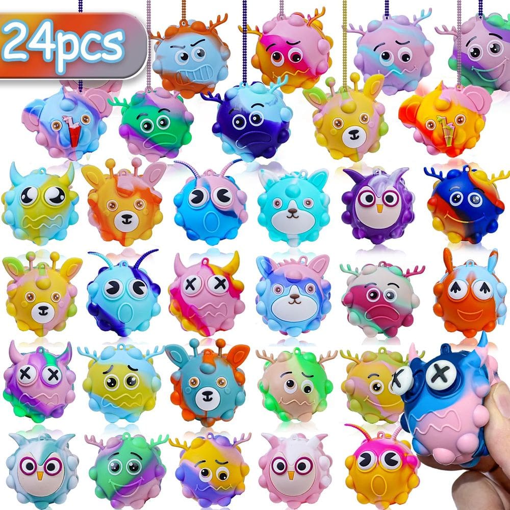 Pacote com 24 brinquedos Fidget Toys Supovil 3D tensão Ball Toy para todas as idades