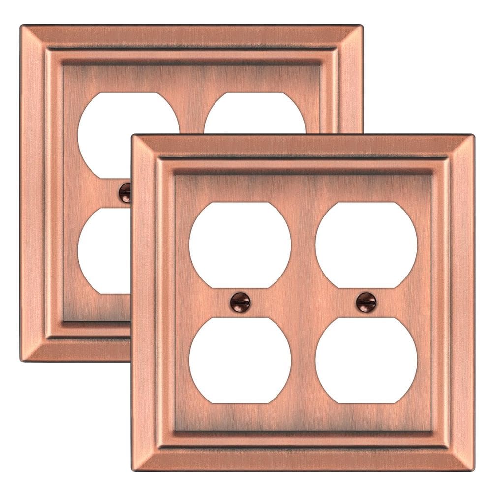 Placa de parede Dyekou Metal Antique Copper, pacote com 2 vias