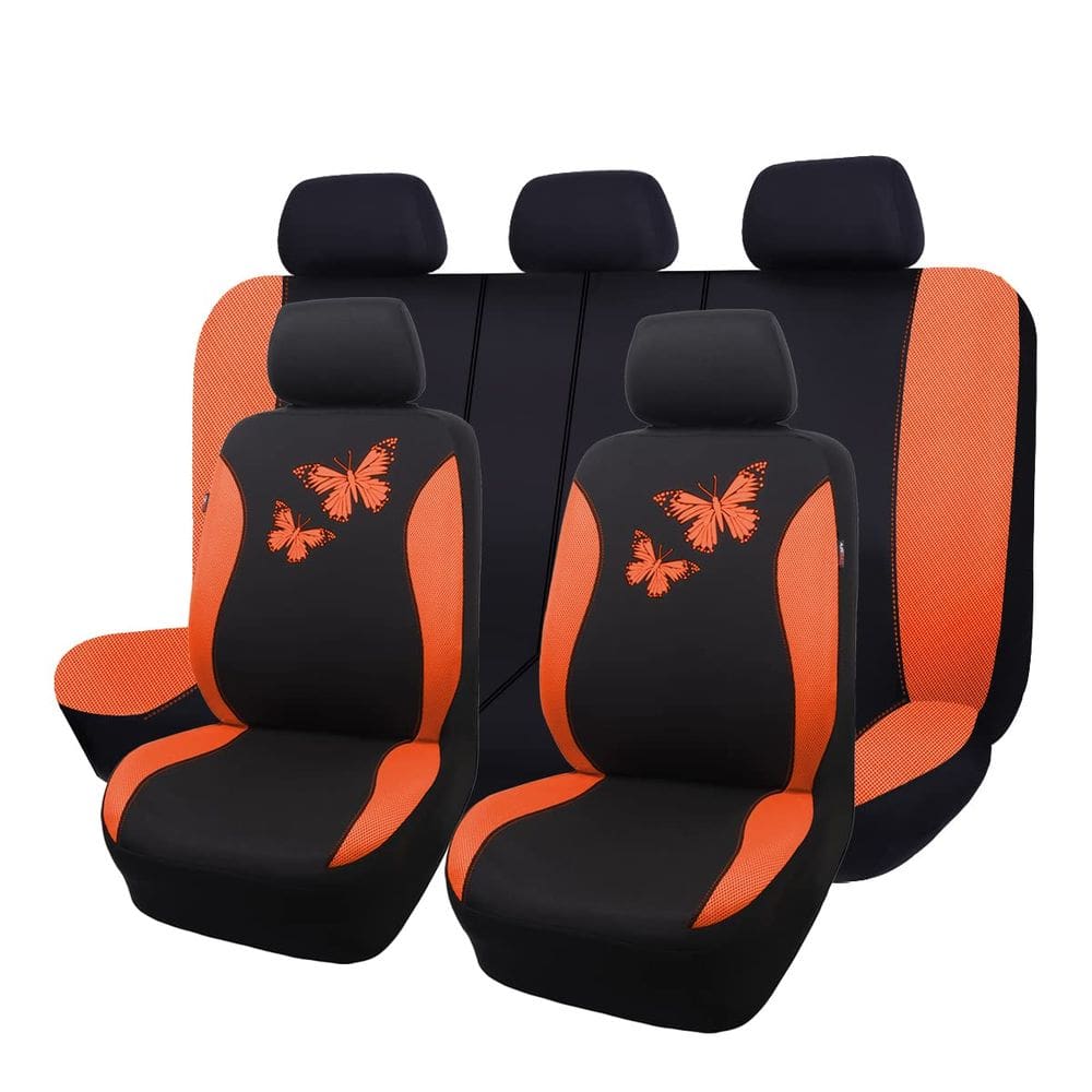 Capas de assento de carro Flying Banner Butterfly Fashion Orange