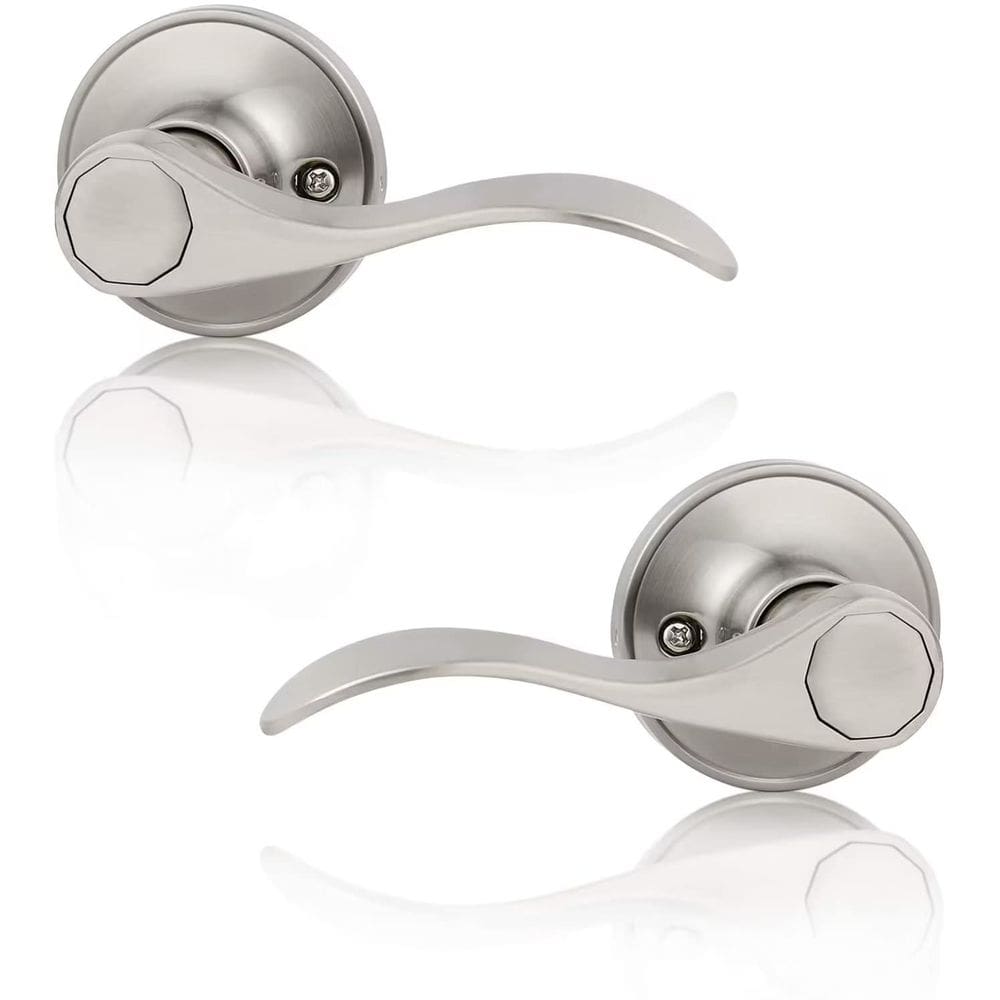 Alavanca de porta fictícia Probrico Wave Style French Satin Nickel x2