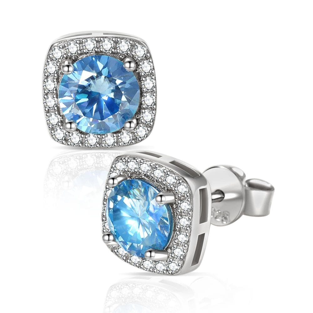 Brincos QUEENOU Moissanite 1CT* 2 em prata 925 em ouro 18K