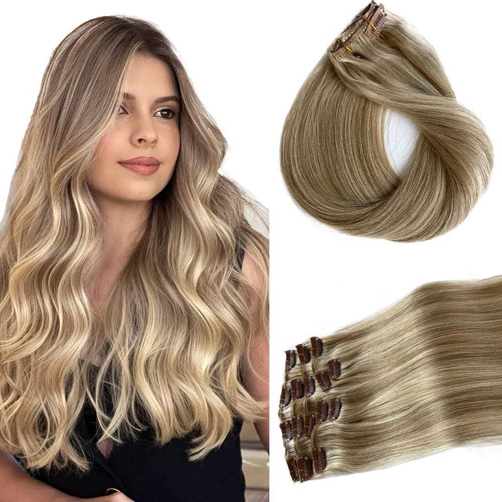 Clipe de cabelo em extensões Ubetta Chocolate Brown Balayage