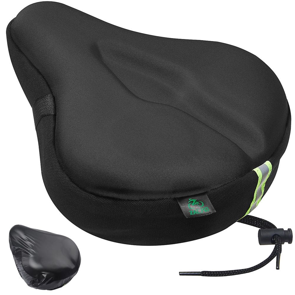 Almofada de assento de bicicleta Zacro acolchoada em gel para homens e mulheres preta