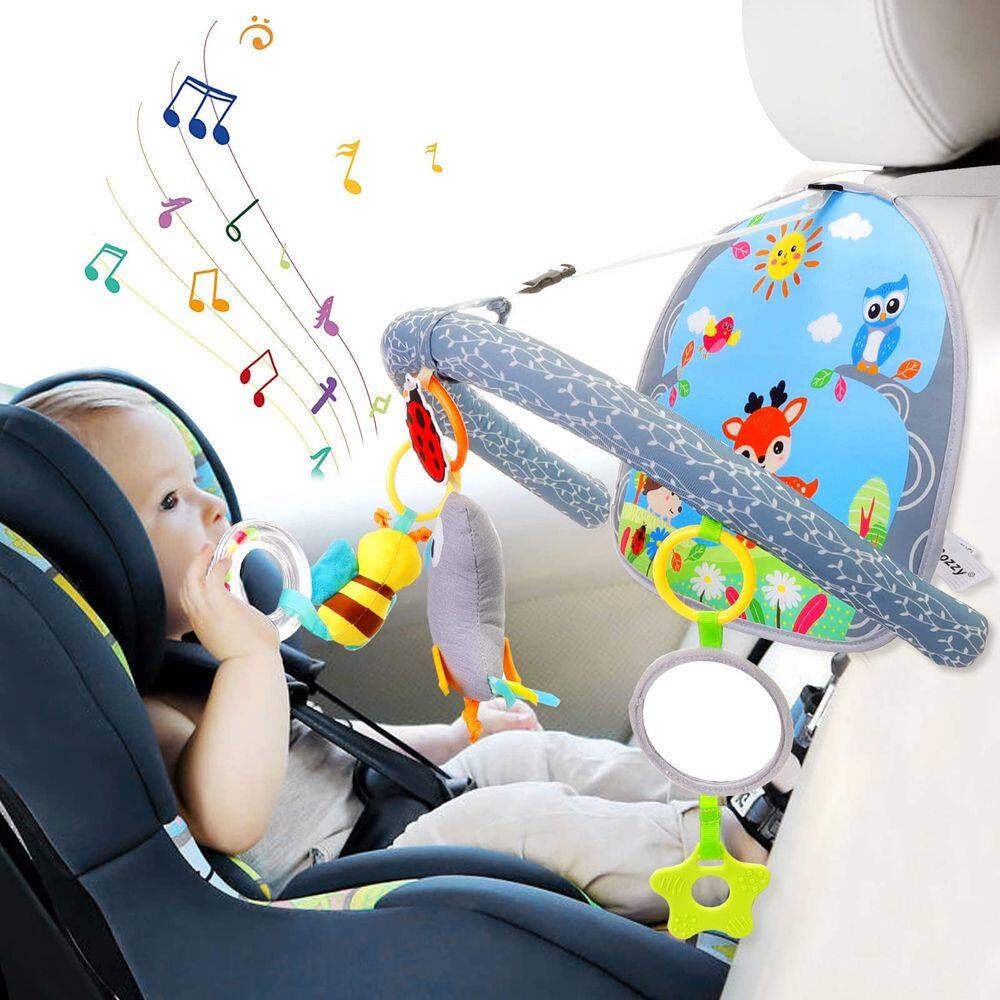 Brinquedo de assento de carro infantil FPVERA para bebês de 0 a 6 meses com música