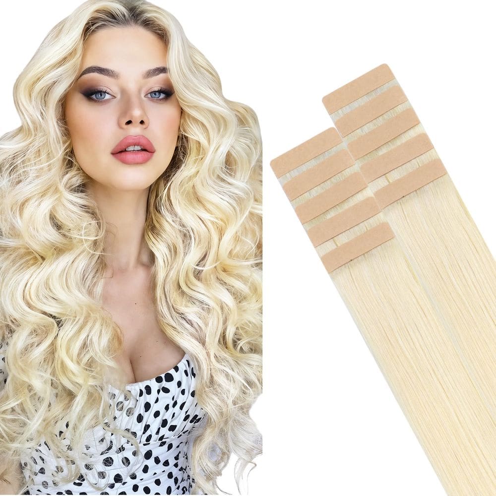 Fita adesiva em extensões de cabelo HOTBANANA 26 cm 10 unidades 30 g de platina