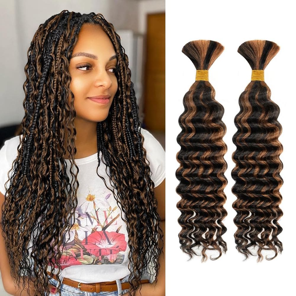 Braiding Hair 2 Bundle 45 cm 100g Deep Wave 10A Brazilian