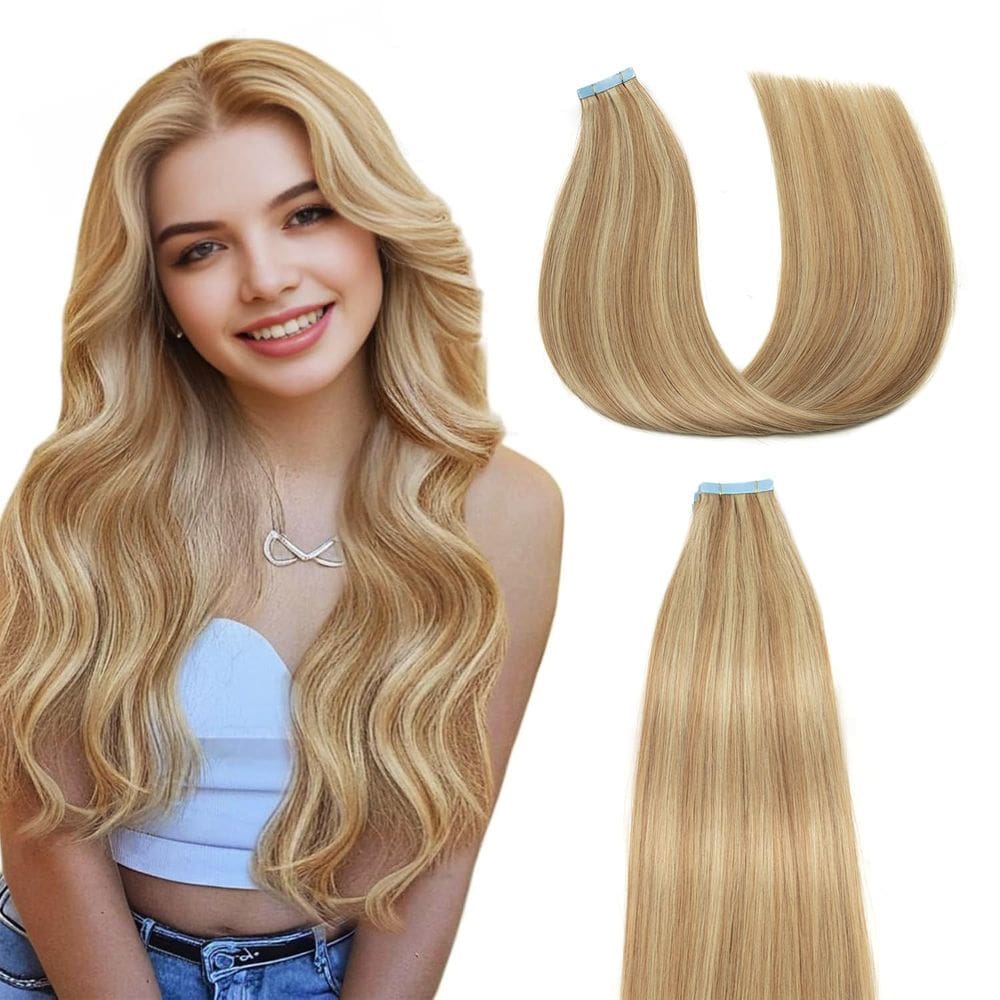 Fita adesiva em extensões de cabelo AGMITY Strawberry Blonde 22" 50g