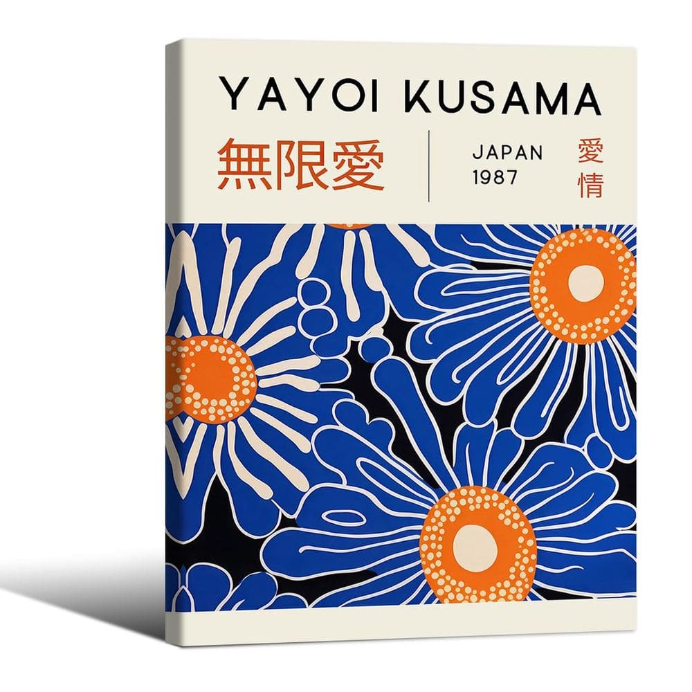 Pôster de arte de parede japonesa vintage Yayoi Kusama 20x25cm