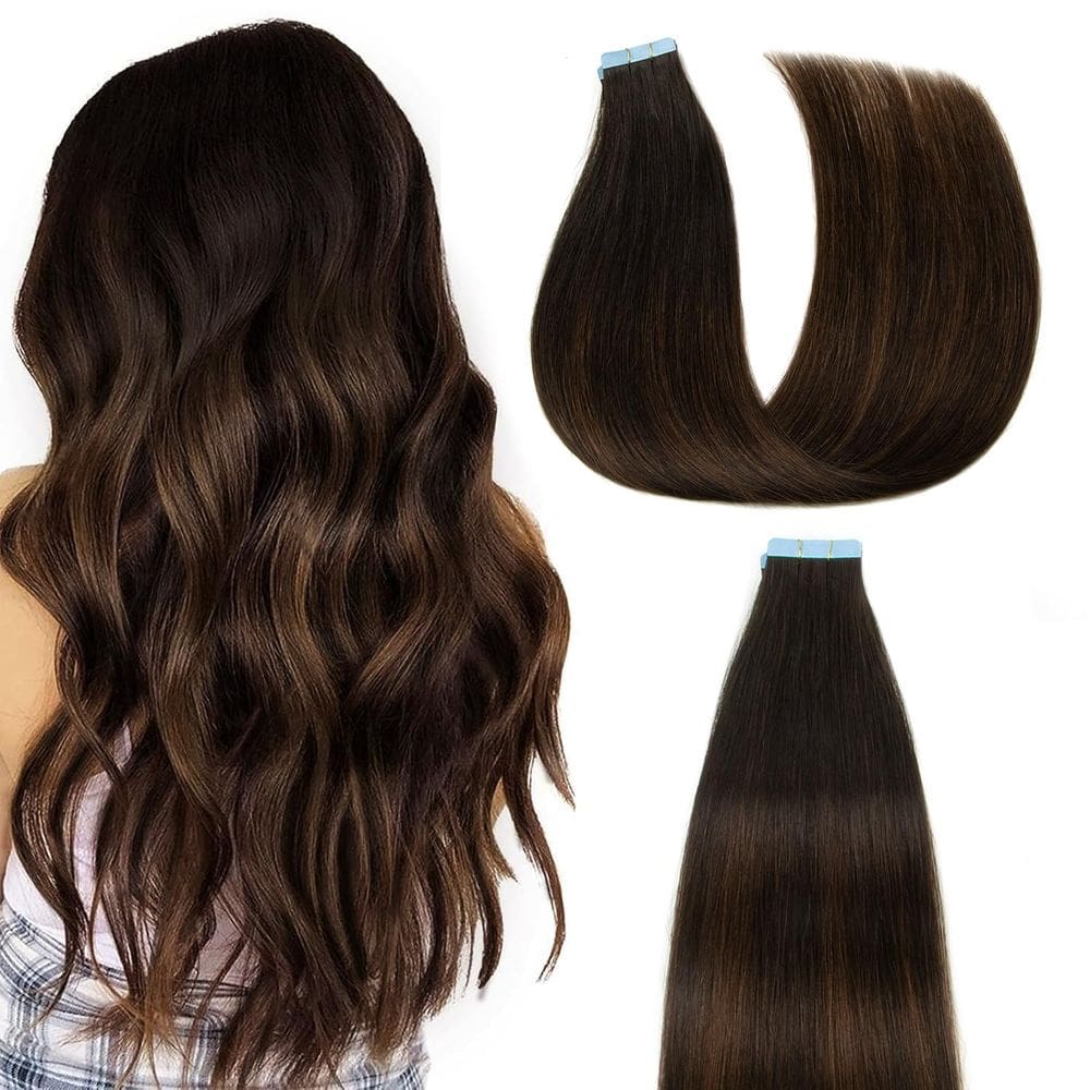 Fita adesiva em extensões de cabelo humano AGMITY Balayage 45-50 cm 20 unidades