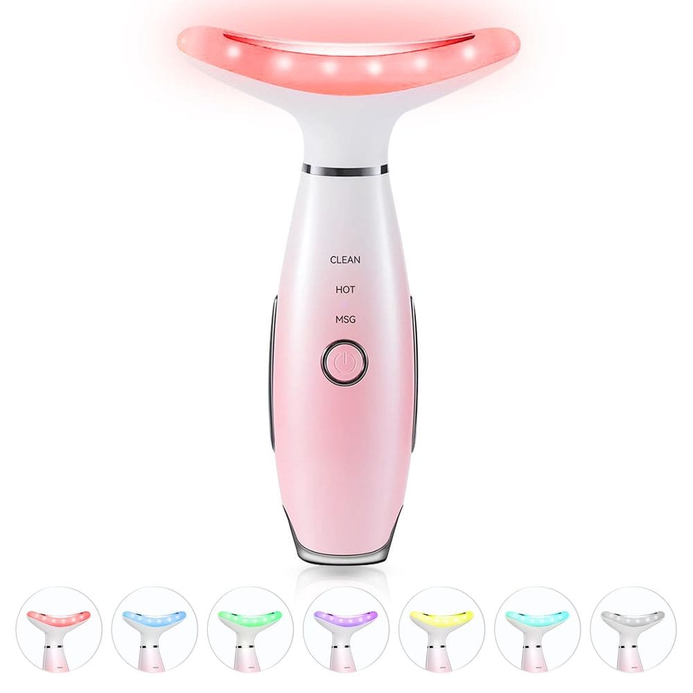 Massageador facial ELISHINE 7 cores Massageador facial de pescoço rosa