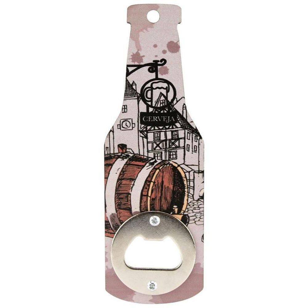 Abridor De Garrafa Cerveja Mdf Ck2326 - Cinza Barril