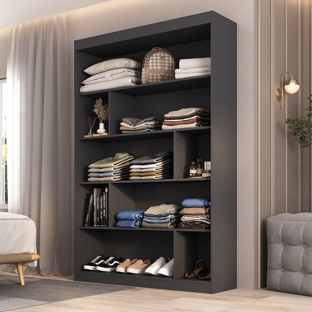 Estante para Quarto Livreiro Elowen Espresso Móveis Grafite