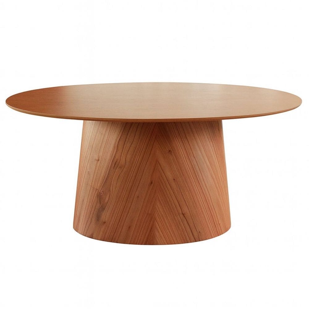 Mesa Oval Design Moderno 90cm X 78cm Base em Madeira Maciça Amanda Mel