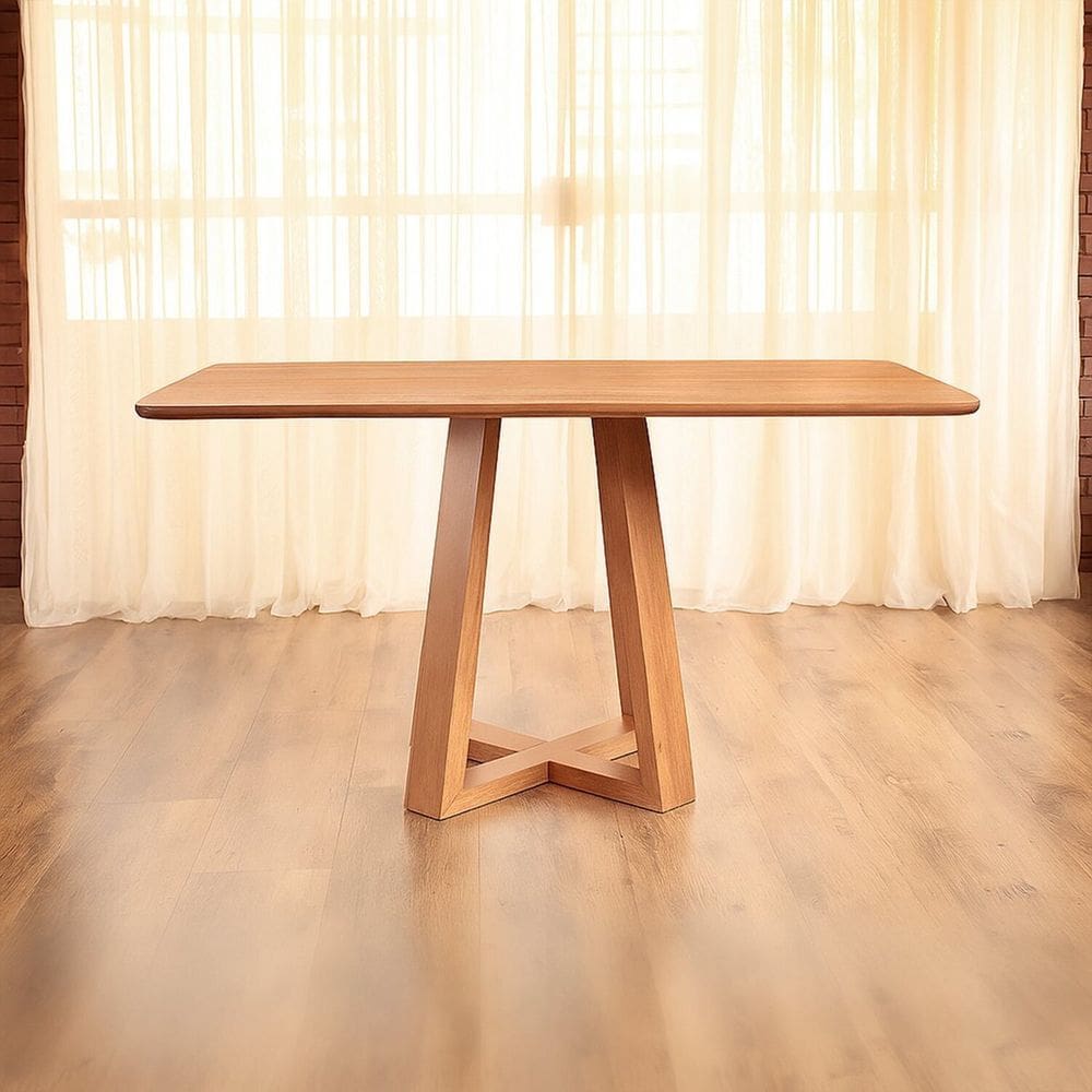Mesa para Sala de Jantar 90cm Sofisticada com Tampo Laminado Vegas Mel