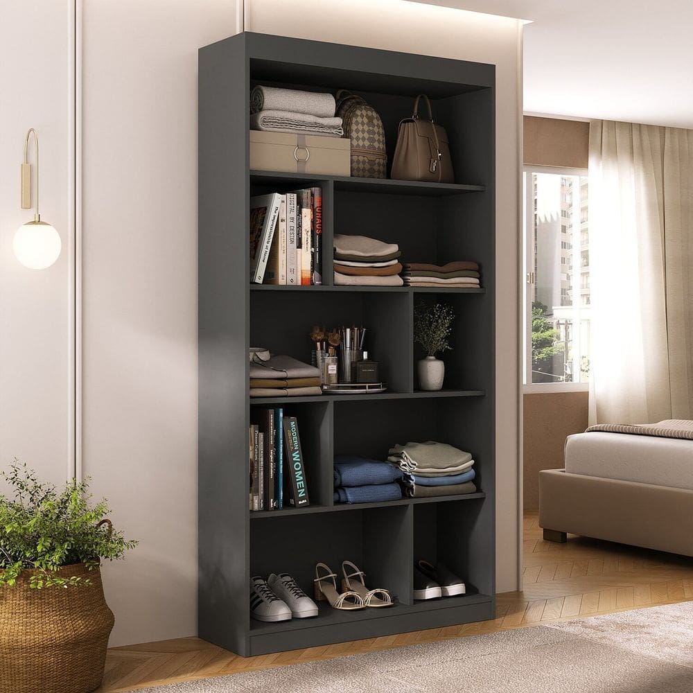 Estante para Quarto Livreiro Artemis Espresso Móveis Grafite