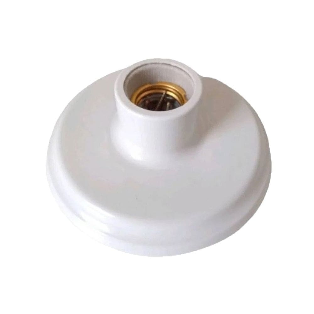 Plafon Plástico Branco Soquete E-27 Porcelana Blister Foxlux