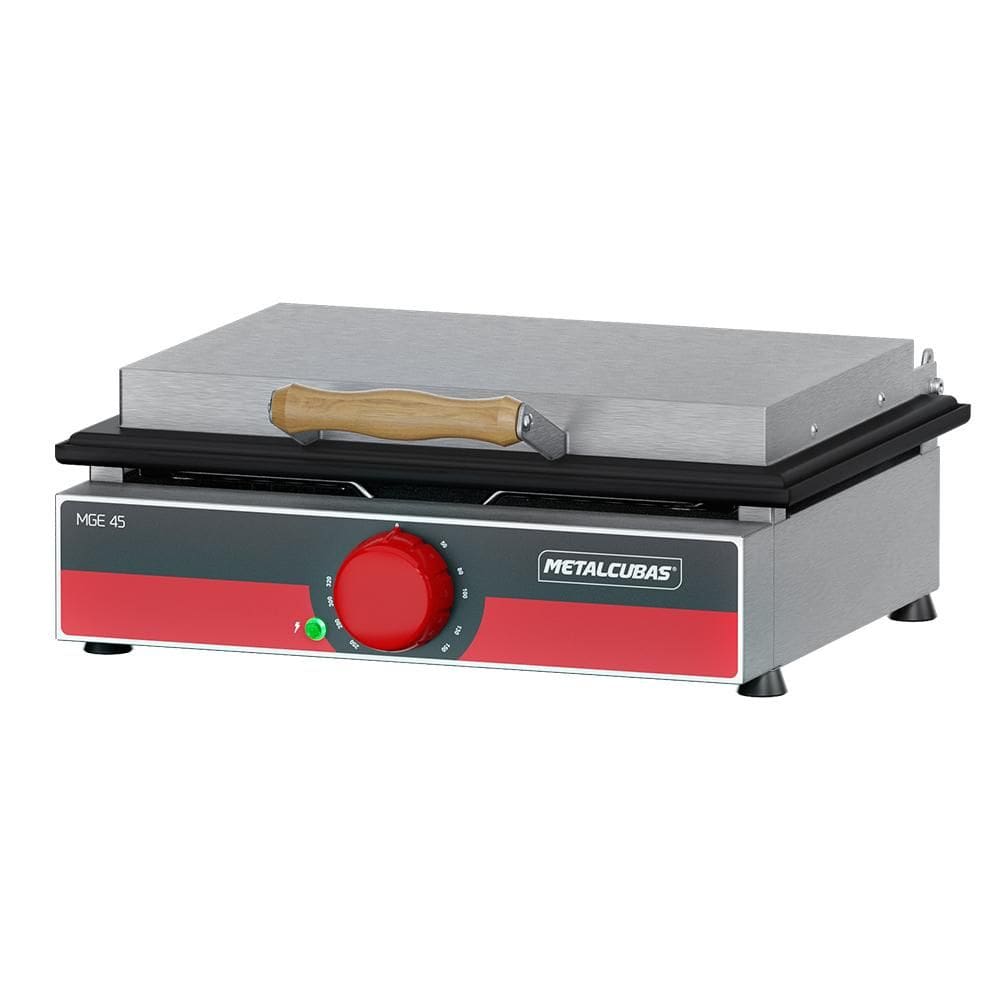 Sanduicheira Prensa Grill Elétrica Simples Lisa 2400w 45 x 32,5 Mge 45 220v - Metalcubas