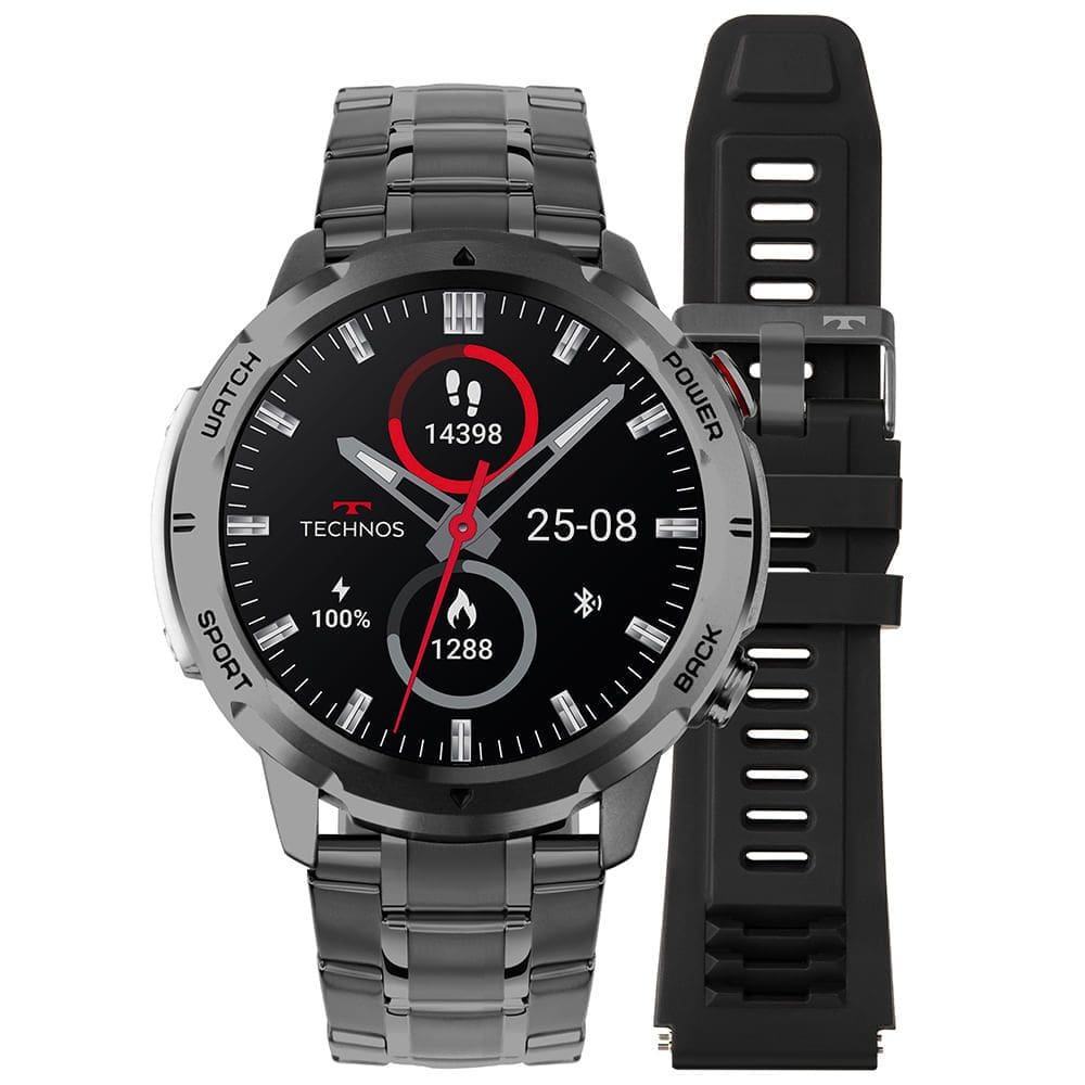 Relógio TECHNOS CONNECT KIT smartwatch preto TSPORTSCAB/6F