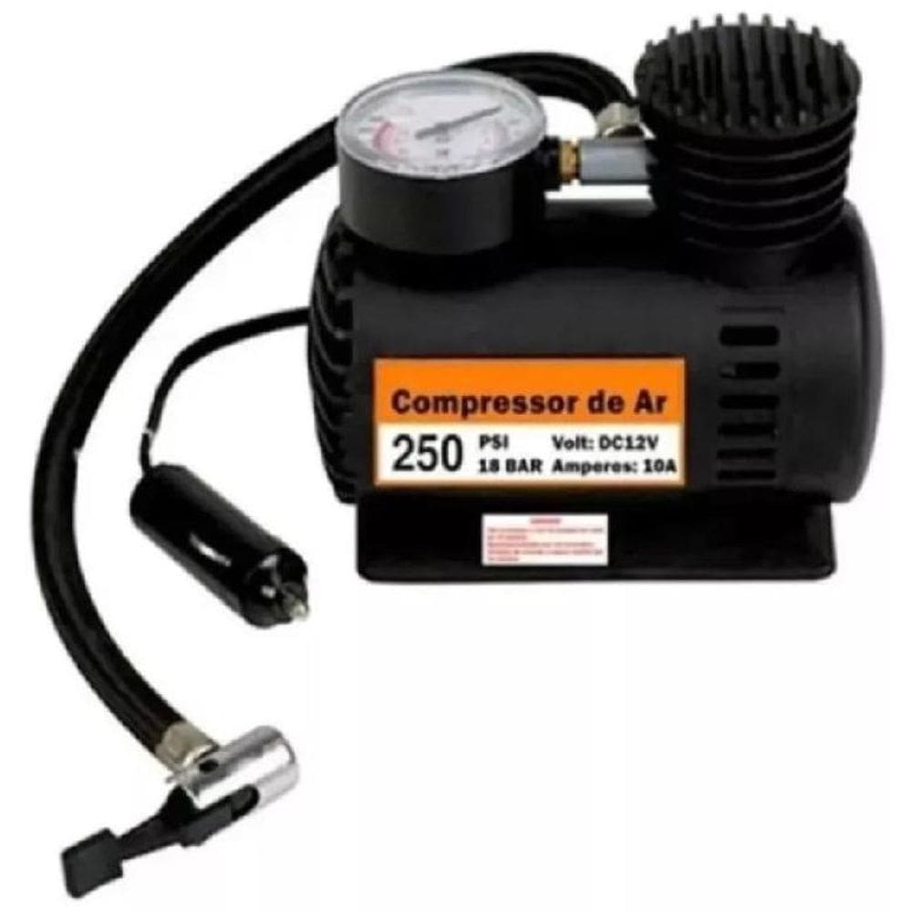 Mini Compressor Bomba De Ar Veicular Portátil Manômetro 12V