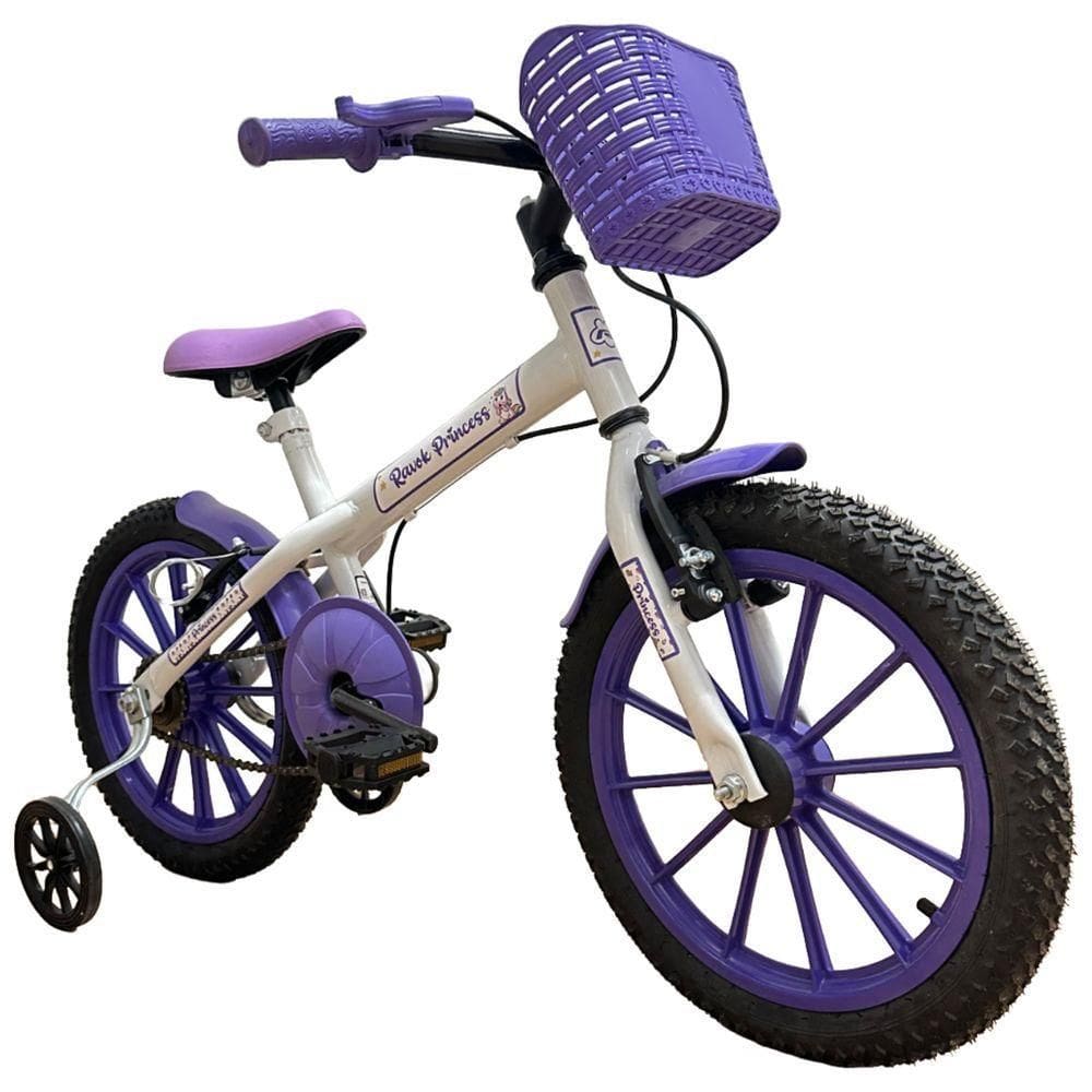 Bicicleta Bike Infantil Aro 16 Ravok Com Rodinhas 3 A 7 Anos Roxo