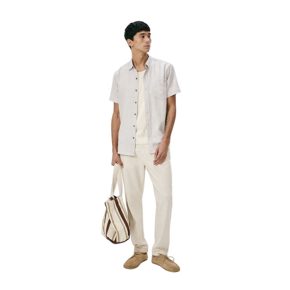 Calça Hering de Linho Natural Masculina Confortável