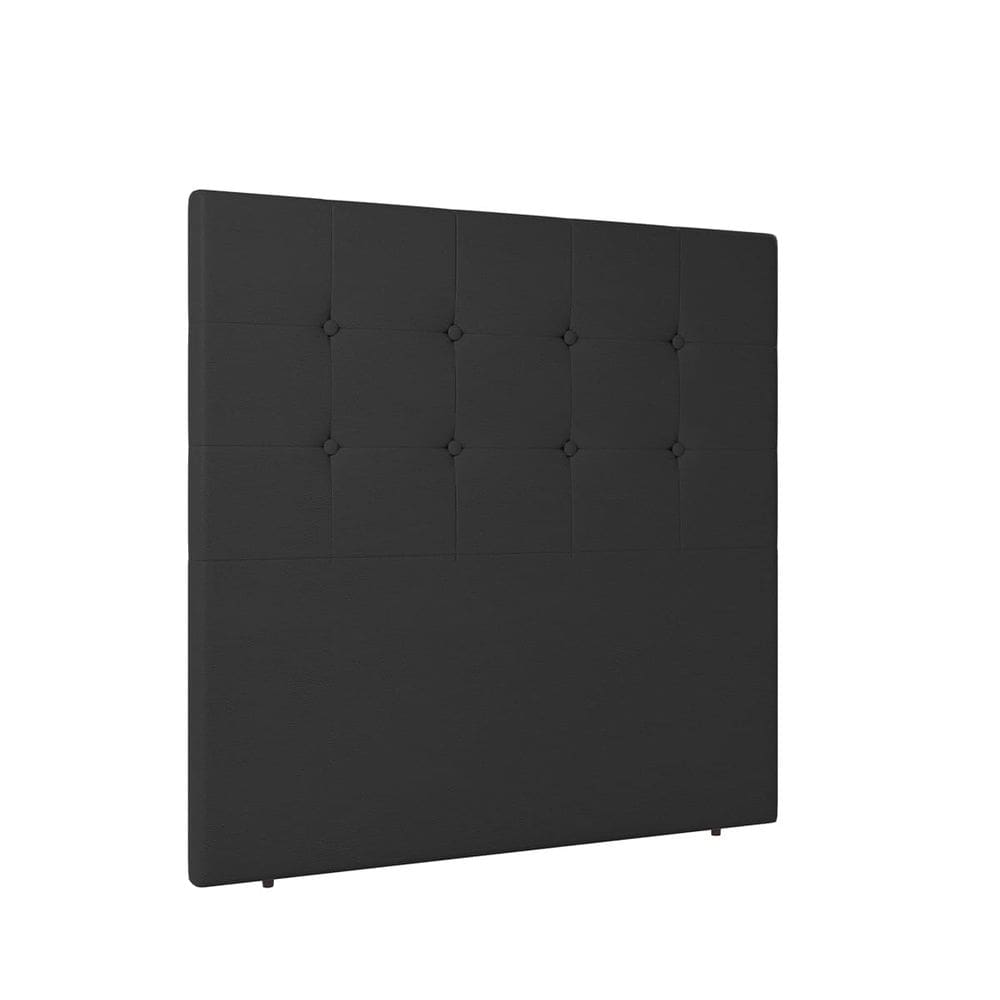 Cabeceira Cama de Solteiro Estofada 140 x 128 Infinity Corino Preto - ÉdeCasaMóveis