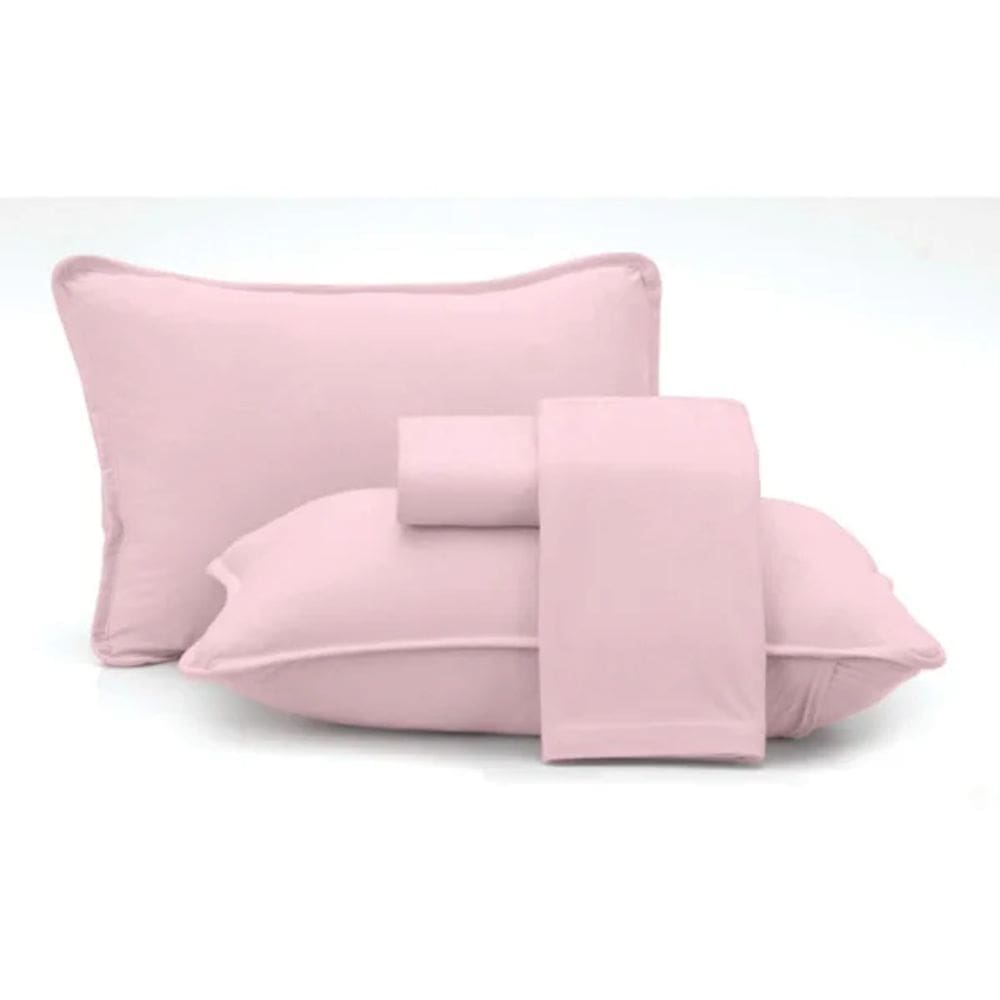 Jogo de Cama Queen 04 Peças Fio Penteado Malha Altenburg Rose Natural