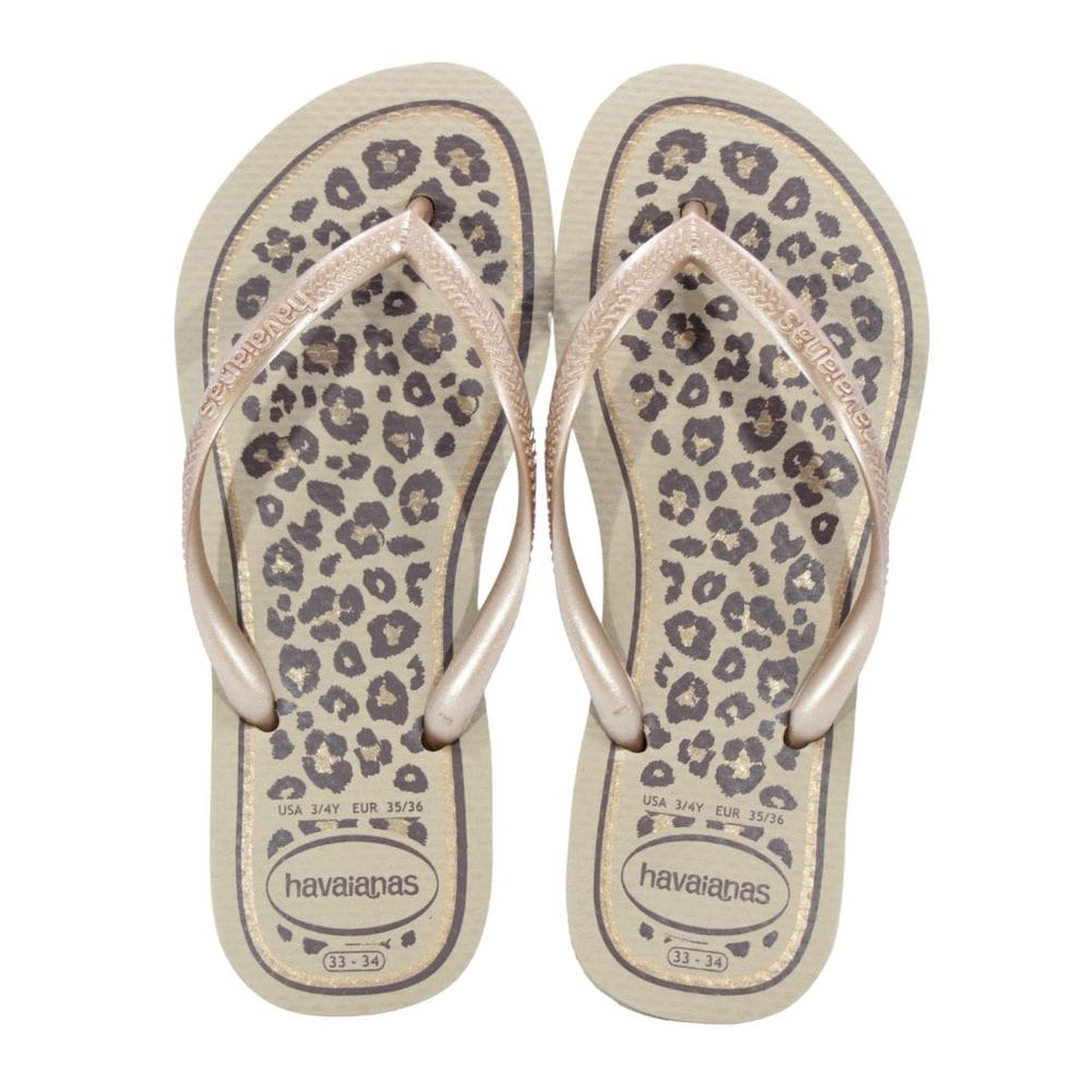 Chinelo Havaianas Slim Animals Rose Gold