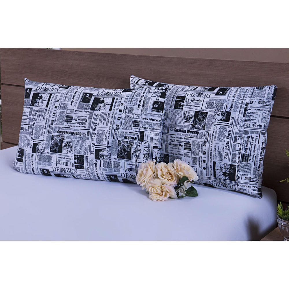 Jogo Lençol King Size 3 Peças Casal 100% Algodão Jornal