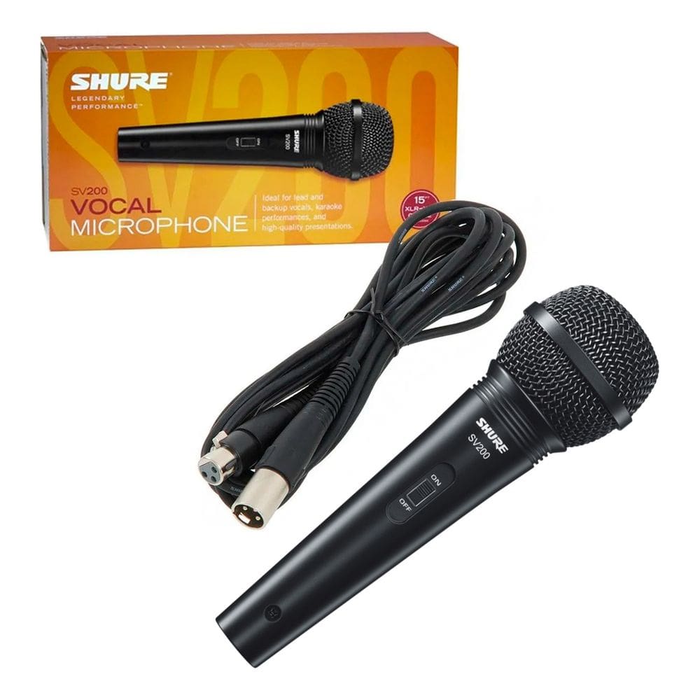 Microfone Shure De Mão Com Fio Sv200 Unidirecional