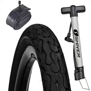 Pneu Bicicleta DSI tipo Kenda Flame Aro 26 x 2.125 Balão + camara + bomba de ar Montadinha