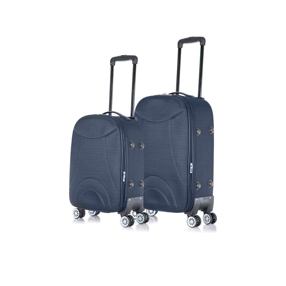 Kit Malas de viagem de tecido azul pequena e média Caraíva
