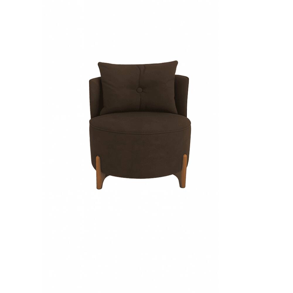 Poltrona Decorativa Orgânica Curva Luna Boucle Marrom - Montanaris Decor