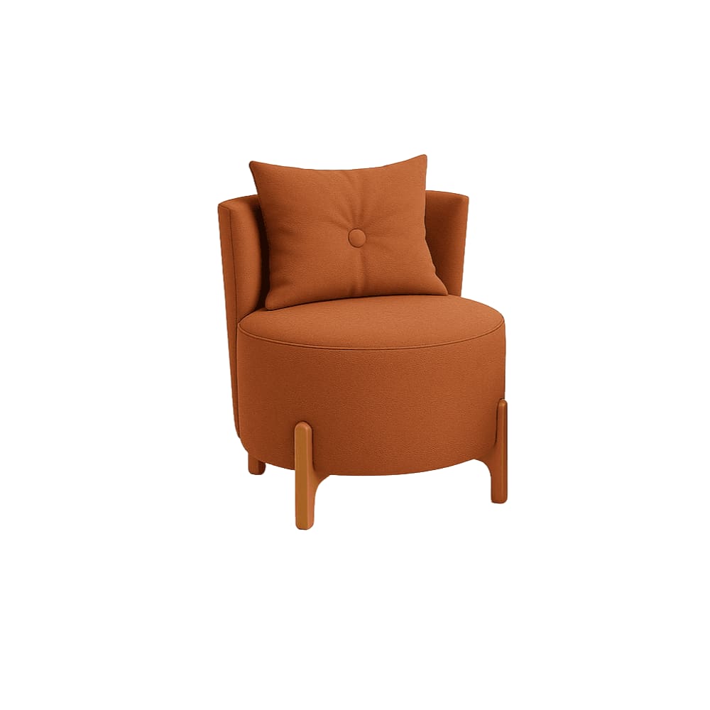 Poltrona Decorativa Orgânica Curva Luna Boucle Terracota - Montanaris Decor