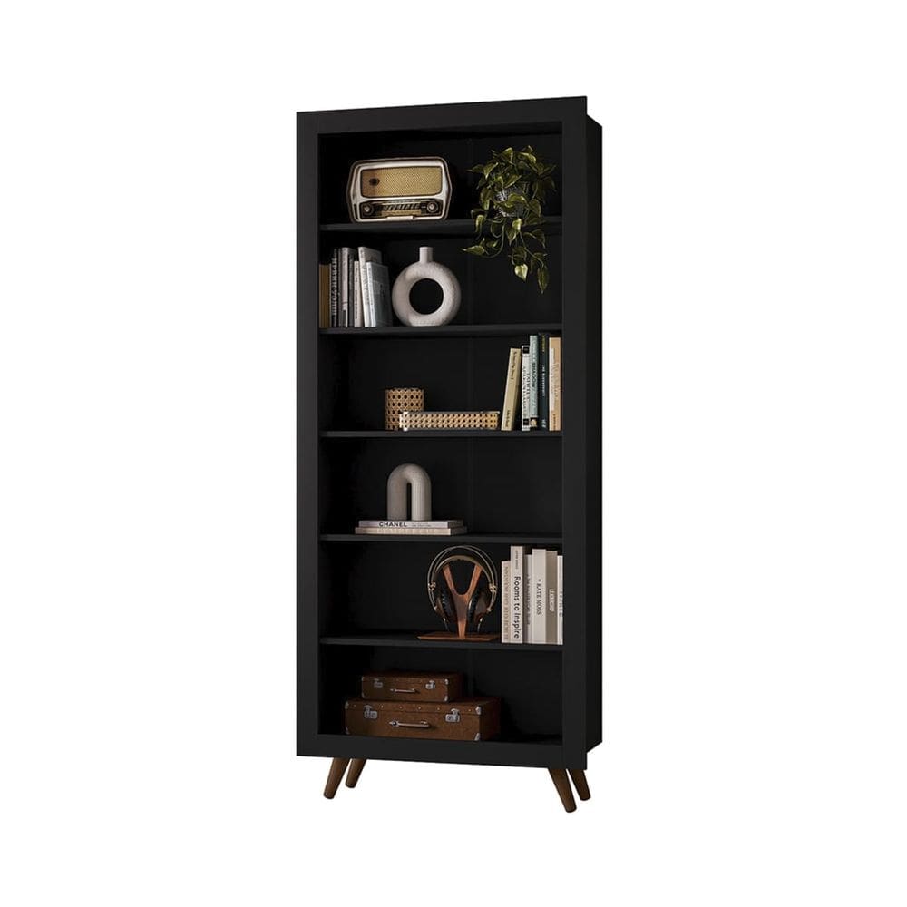 Livreiro Retro Lobato 184 x 78 -Preto - ÉdeCasaMóveis