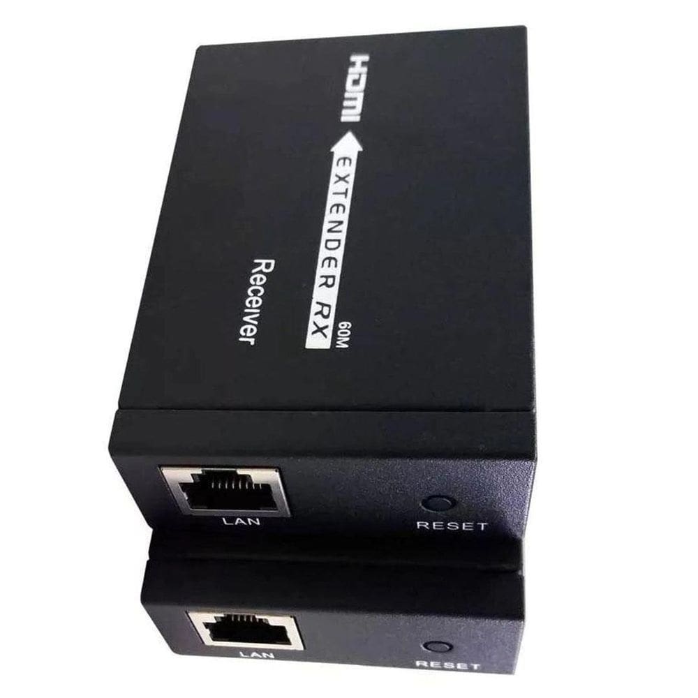 Extensor Hdmi Adaptador Rj45 60M 60 Metros Cabo Rede Cat 6 7