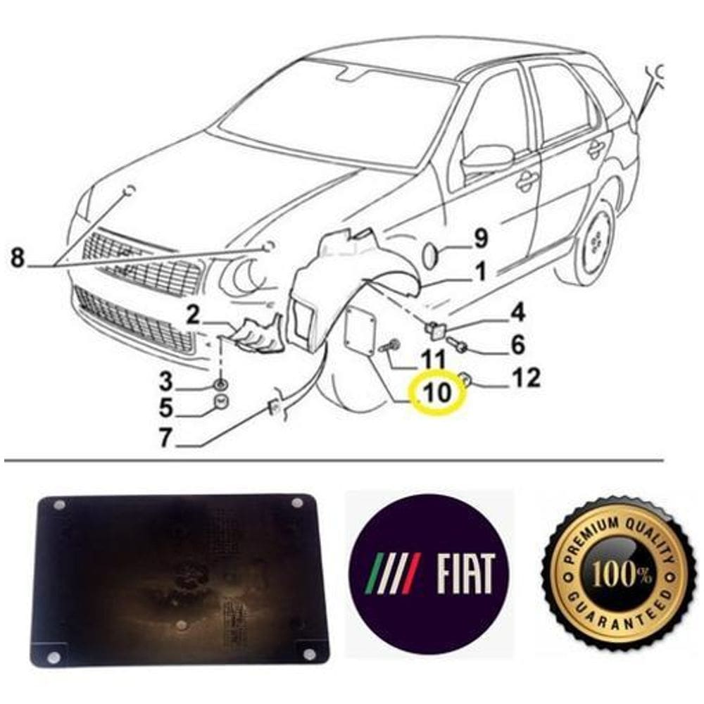 Tampa Barro Dianteiro Palio E Strada sintético Fiat 51819239