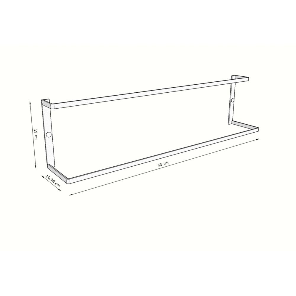 Suporte Toalheiro Parede Porta Toalha Duplo 60Cm Branco