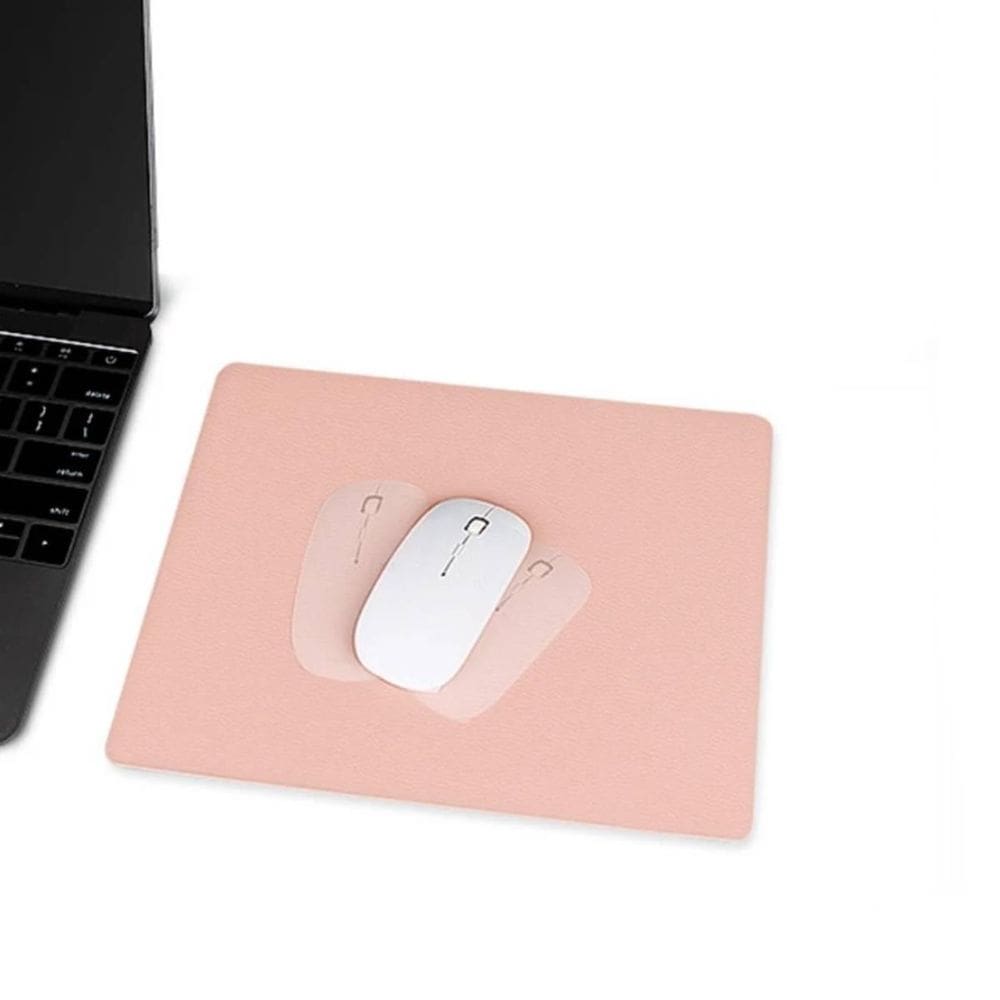 Kit 3 Mouse Pad 25X20Cm Couro Sintético Impermeável Rosa