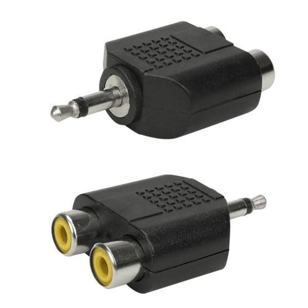 Adaptador P2 Plastico - P2 Mono 2 Jack Rca Pct Com 10Pçs