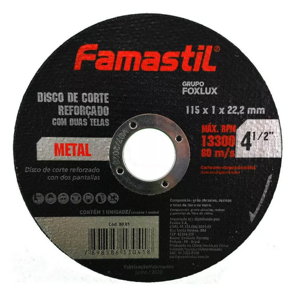 Disco Flap 45° Metal 4 1/2" 60 Grãos Famastil